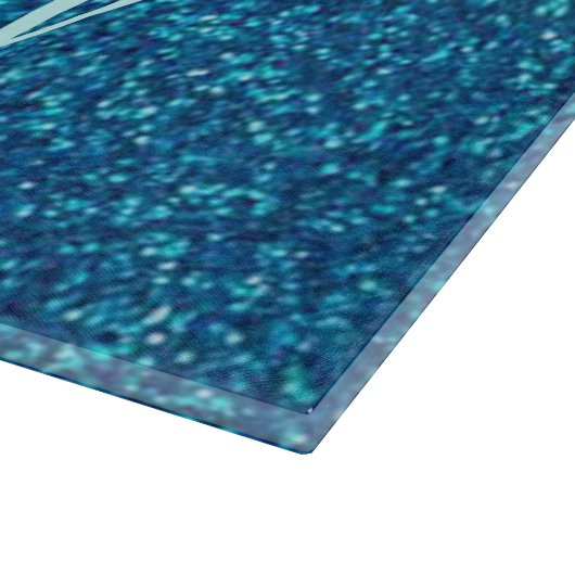 Aangepast blauw glitter snijvlak snijplank (Hoek)