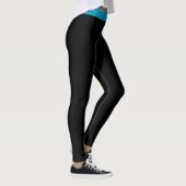 Aangepast blauw glitter Stripe Black Leggings (Rechts)