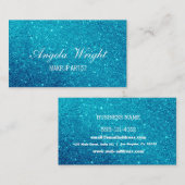 Aangepast blauw glitter-Visitekaartje Visitekaartje (Voorkant / Achterkant)