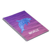 Aangepast blauw glitterdolfijnroze en Paars Notitieboek (Rechterzijde)