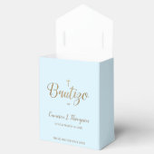 Aangepast blauw goud kruis Bautizo Dank u wel bapt Bedankdoosjes (Geopend)