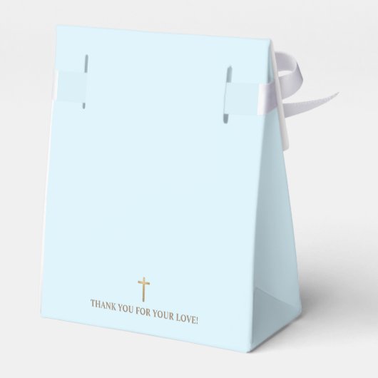 Aangepast blauw goud kruis Bautizo Dank u wel bapt Bedankdoosjes (Achterkant)