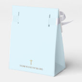 Aangepast blauw goud kruisje Christening bedankt Bedankdoosjes (Achterkant)
