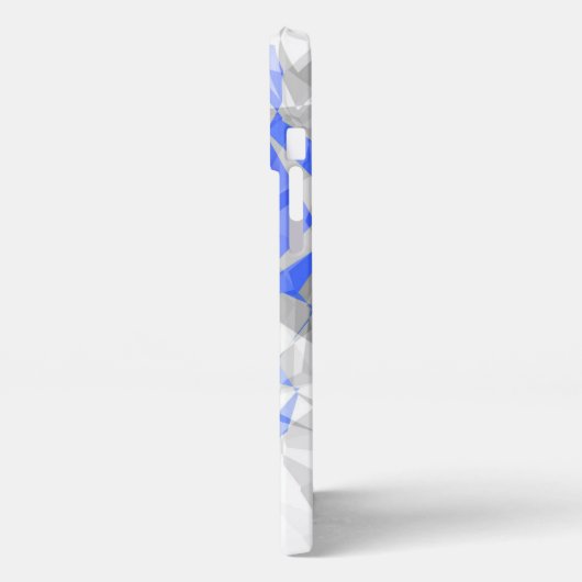 Aangepast Blauw Grijs Wit Modern Polygon Patroon iPhone Hoesje (Linkerkant)