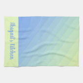 Aangepast blauw groen geel ombre stijlvol theedoek (Horizontaal)