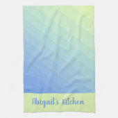 Aangepast blauw groen geel ombre stijlvol theedoek (Verticaal)