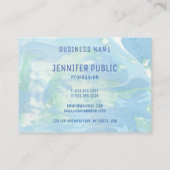 Aangepast blauw groen, modern, Abstract elegant Visitekaartje (Achterkant)