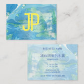 Aangepast blauw groen, modern, Abstract elegant Visitekaartje (Voorkant / Achterkant)