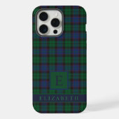 Aangepast blauw groen zwart geruit patroon iPhone hoesje (Achterkant)
