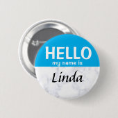 Aangepast blauw Hallo mijn naam is Sjabloon ronde  Ronde Button 5,7 Cm (Voorkant /achterkant)