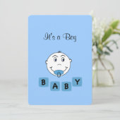 Aangepast blauw Het is een jongen Baby Aankondiging (Staand voorkant)