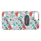Aangepast blauw Kawaii Sushi Case-Mate iPhone Case (Achterkant (Horizontaal))