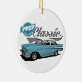 Aangepast blauw Klassiek Keramisch Ornament (Rechts)