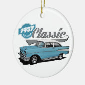 Aangepast blauw Klassiek Keramisch Ornament (Links)