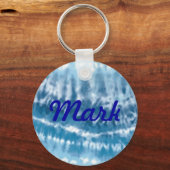 Aangepast blauw kleurstofkleuringsscherm sleutelhanger (Voorkant)