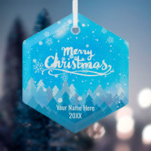 Aangepast blauw kristal Snow & Forest Merry-kerst