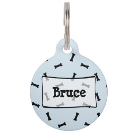 Aangepast blauw Label van de Dog Bone Cute Dog Huisdierpenning