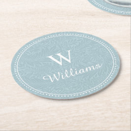 Aangepast blauw-larkspurpatroon ronde kartonnen onderzetter