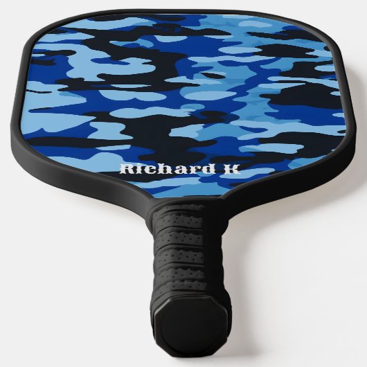Aangepast Blauw Militair Camo Ontwerp Gepersonalis Pickleball Paddle (Laagn)