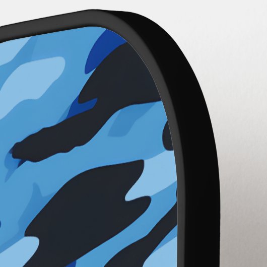 Aangepast Blauw Militair Camo Ontwerp Gepersonalis Pickleball Paddle (Links Detail)