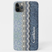Aangepast blauw mintgroen mozaïek bloemmotief Case-Mate iPhone case (Achterkant)