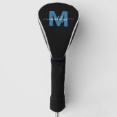 Aangepast Blauw Monogram Golfheadcover (Voorkant)