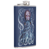 Aangepast blauw octopus modern kustmarineschip paa heupfles (Rechts)