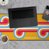 Aangepast blauw Oranje Magenta Red Retro Art Patte Bureaumat