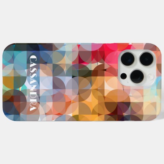 Aangepast blauw Oranje roze Paars kunstpatroon Case-Mate iPhone Case (Achterkant (horizontaal))