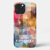 Aangepast blauw Oranje roze Paars kunstpatroon iPhone Hoesje (Achterkant)