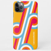 Aangepast blauw Oranje roze roodroze patroon iPhone Hoesje (Achterkant)