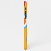 Aangepast blauw Oranje roze roodroze patroon iPhone Hoesje (Linkerkant)