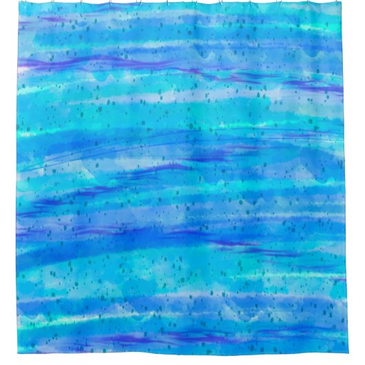 Aangepast blauw, Paars, Blauwgroen, Aqua Abstract Douchegordijn (Voorkant)