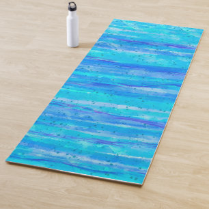 Aangepast blauw, Paars, Blauwgroen, Aqua Abstract Yogamat