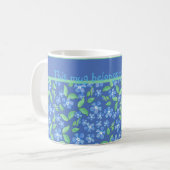 Aangepast blauw periwinkles Ditsy Floral Patronen Koffiemok (Voorkant links)