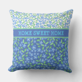 Aangepast blauw periwinkles Ditsy Floral Patronen Kussen