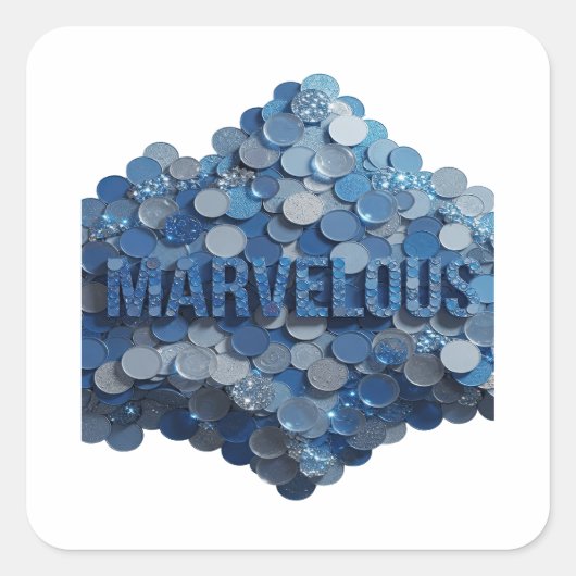 Aangepast Blauw PRACHTIG Sticker Motief (Voorkant)