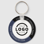Aangepast blauw promotievak met Logo Sleutelhanger (Voorkant)