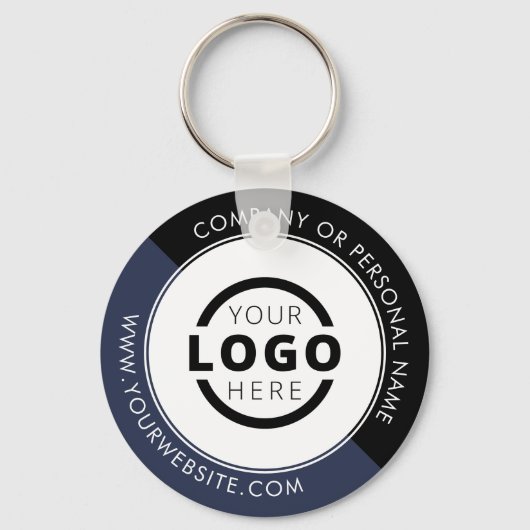 Aangepast blauw promotievak met Logo Sleutelhanger (Achterkant)