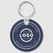 Aangepast blauw promotievak met Logo Sleutelhanger (Voorkant)