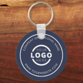Aangepast blauw promotievak met Logo Sleutelhanger (Voorkant)