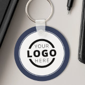 Aangepast blauw promotievak met Logo Sleutelhanger