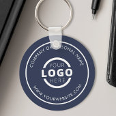 Aangepast blauw promotievak met Logo Sleutelhanger