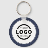 Aangepast blauw promotievak met Logo Sleutelhanger (Voorkant)