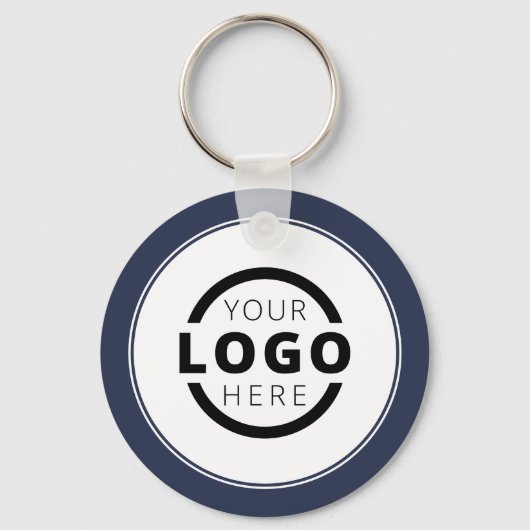 Aangepast blauw promotievak met Logo Sleutelhanger (Achterkant)