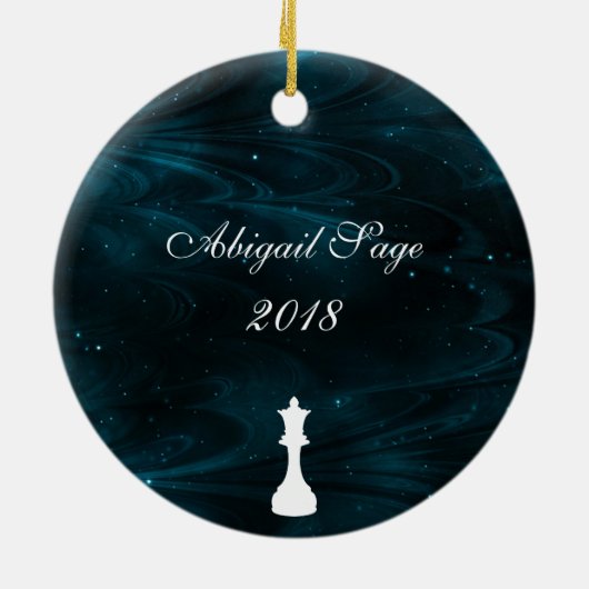 Aangepast blauw schaafje Ornament (Achterkant)