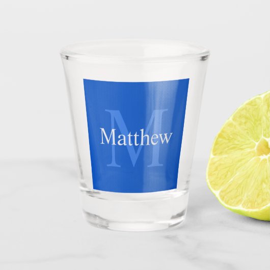 Aangepast blauw shot glas (Voorkant)