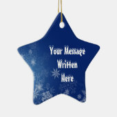 Aangepast blauw sneeuwster keramisch ornament (Rechts)