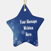 Aangepast blauw sneeuwster keramisch ornament (Links)