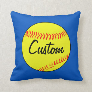 Aangepast blauw Softball-Sierkussen Kussen